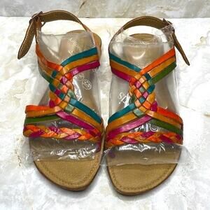 Raguer Artisan Unique Vibrant Boho Heurache Style Leather Sandals